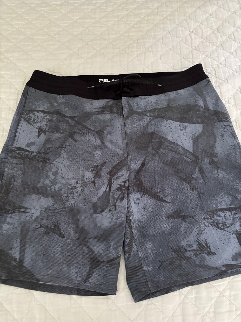 Pelagic Black and Light Gray Performance Shorts